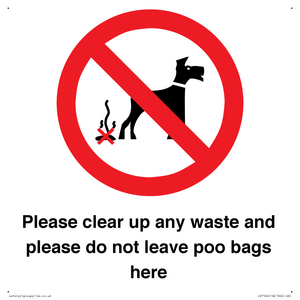 Please clear up any waste and please do not leave poo bags here